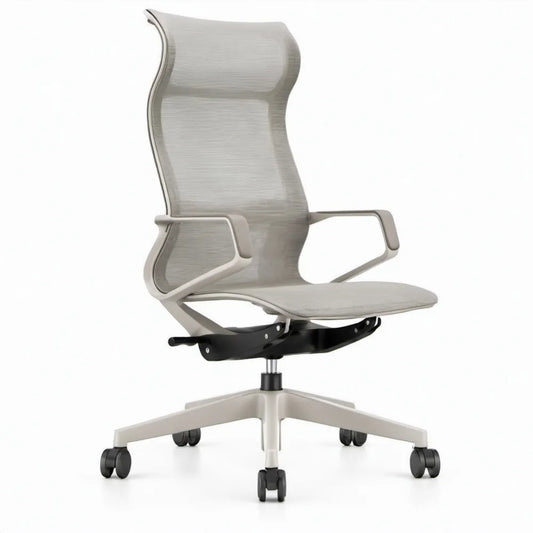 Ergonomische bureaustoel met hoge rugleuning, grijs/zwart, 66 x 66 x 118-128 cm